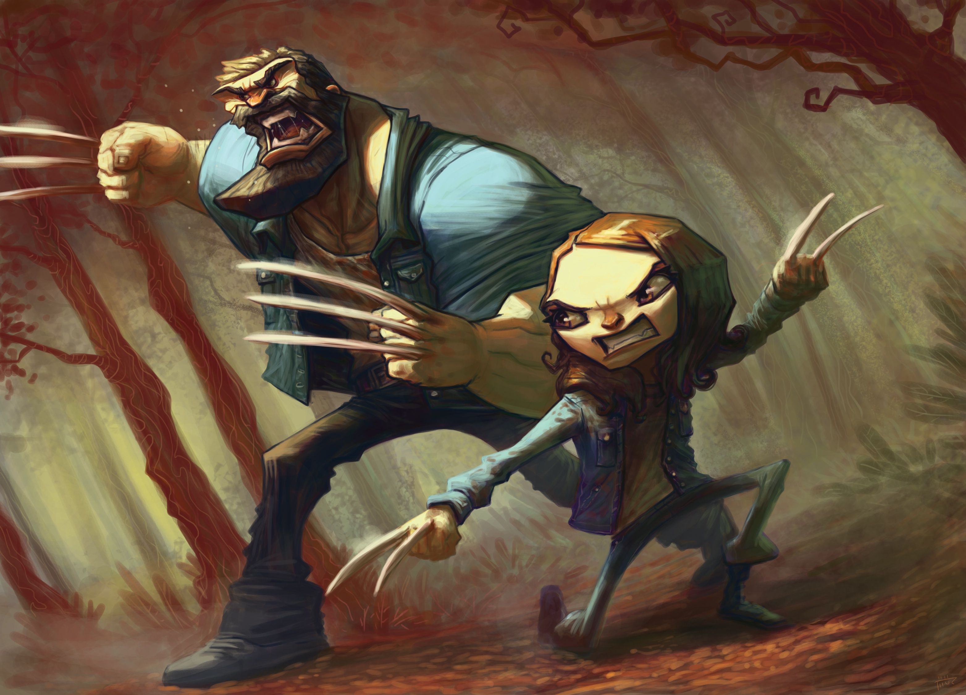 3128x2249 Wallpaper Wolverine, X Men, Logan, Art, X Laura Kinney, Old Logan For Mobile And Desktop, Section живопись, Resolution 3128x2249