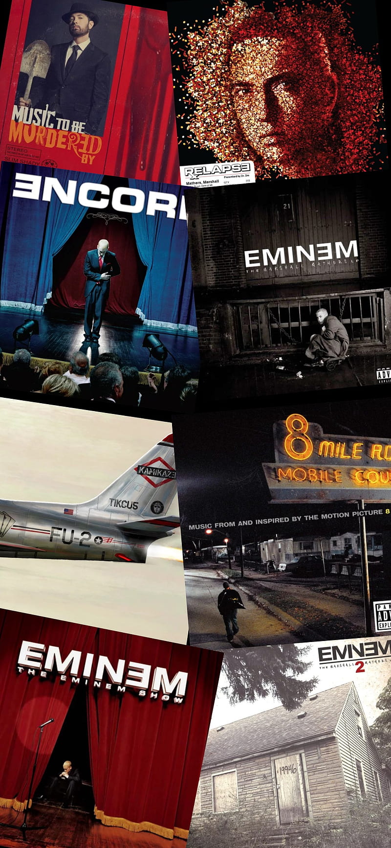 800x1733 Eminem album cover, relapse, kamikaze, mmlp, 8 mile, encore, marshall mathers, HD phone wallpaper