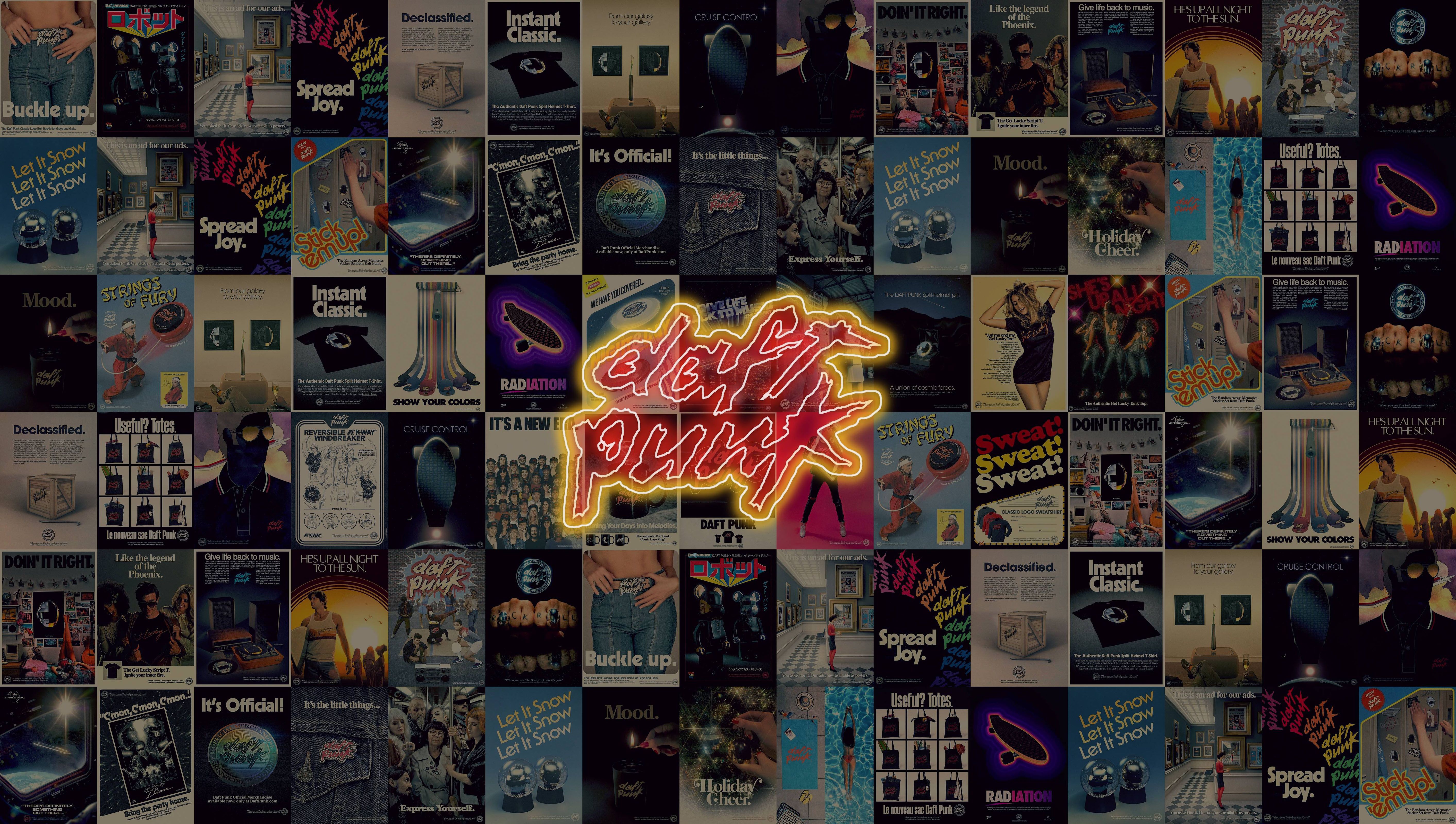 5653x3200 Daft Punk Wallpaper 4K, Neon light, Album cover, 5K
