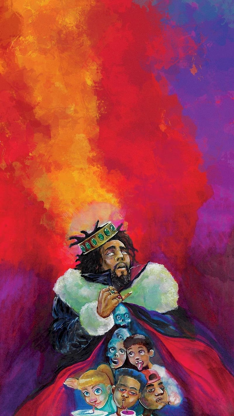 800x1422 J Cole Kod Album Cover, j cole, kod, album cover, music, hip hop, rapper, paint work, HD phone wallpaper