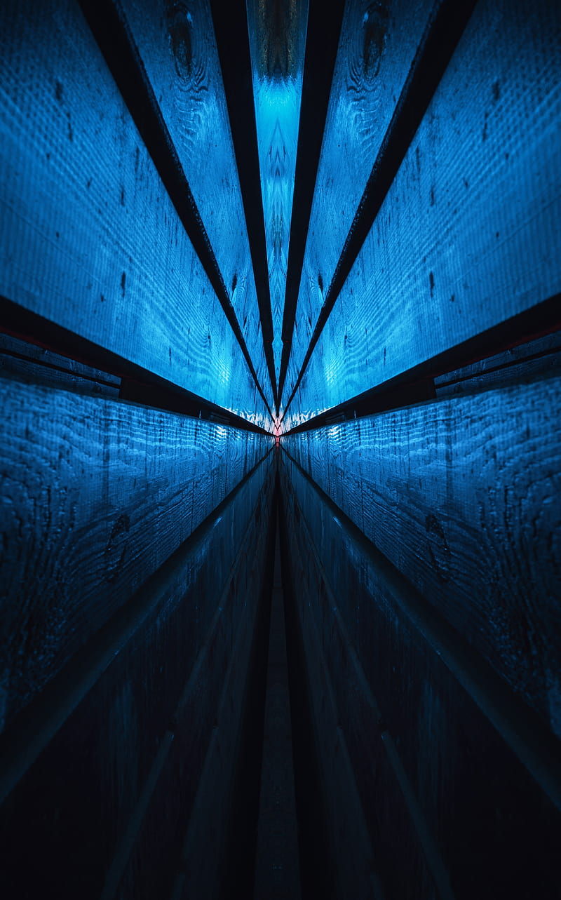 800x1283 Tunnel, light, reflection, abstraction, blue, HD phone wallpaper