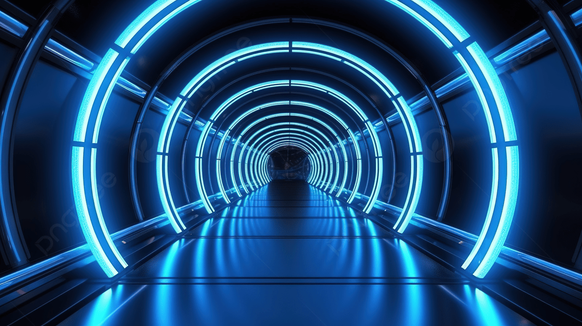 1200x673 Futuristic Tech Corridor An Illuminated Tunnel Of Neon Lights Photo And Picture For Free Download