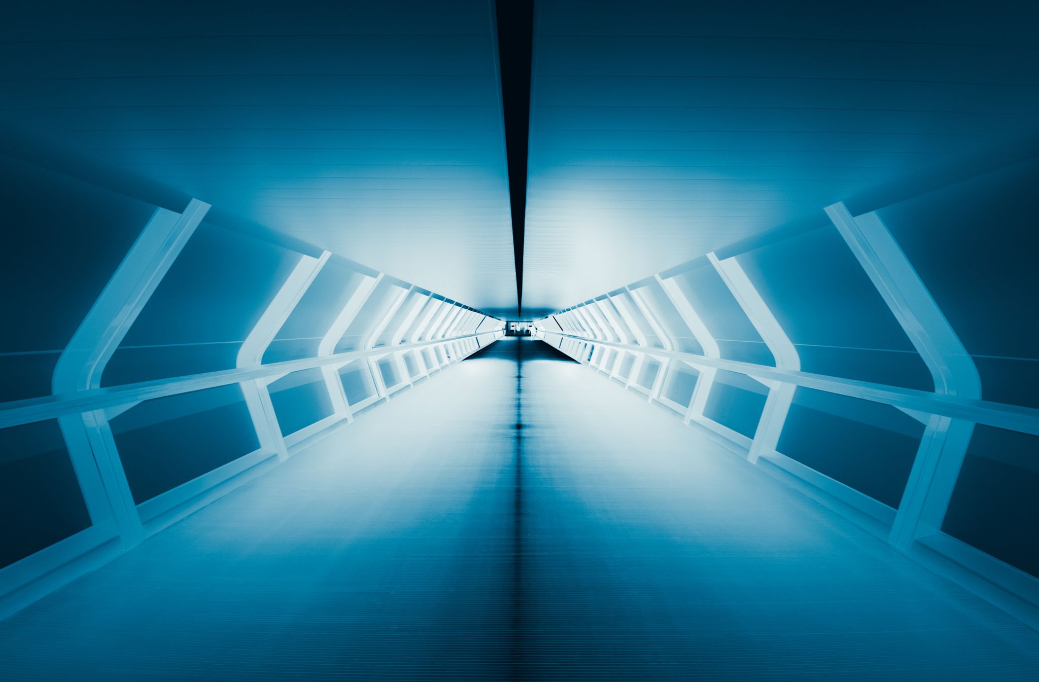 2048x1345 Wallpaper light, blue, perspective, the tunnel for mobile and desktop, section абстракции, resolution 2048x1345
