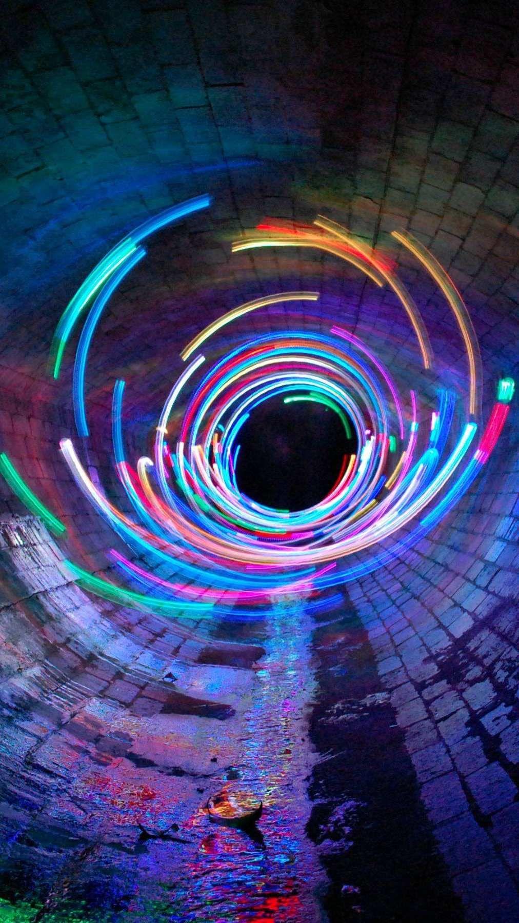 1012x1800 Neon Tunnel Wallpaper