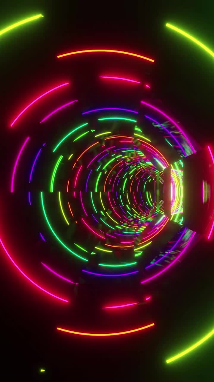 720x1280 Neon Lights Tunnel Gif