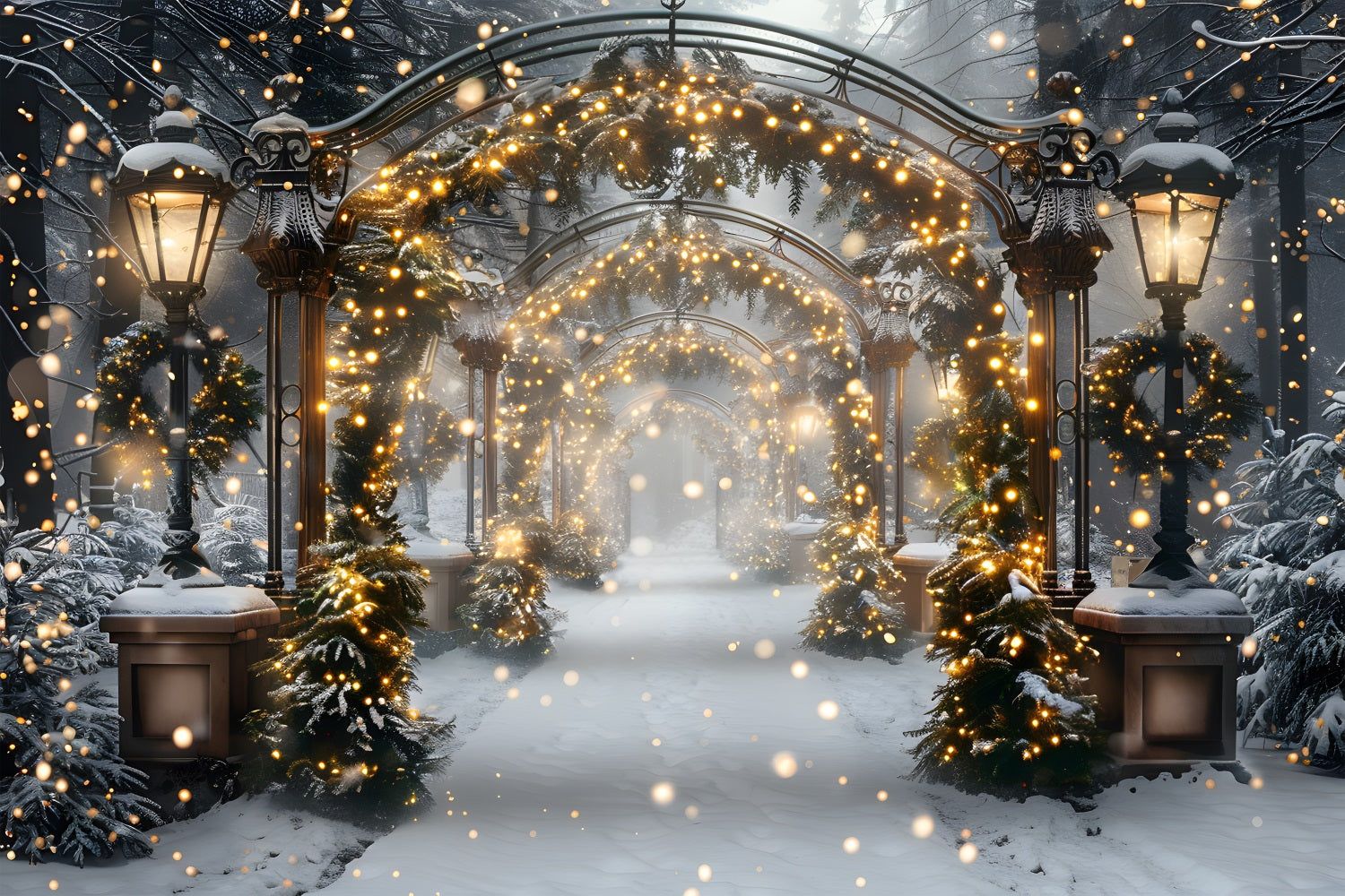 1500x1000 Christmas Magical Light Tunnel Backdrop RR7 588
