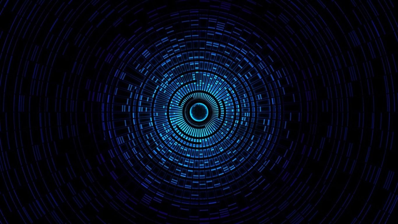 1366x768 Blue Light Tunnel Abstract Widescreen Wallpaper