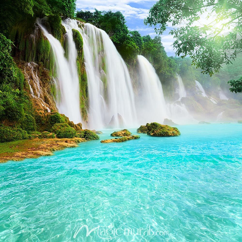 1000x1000 Chinese Waterfalls Wallpaper Wall Mural
