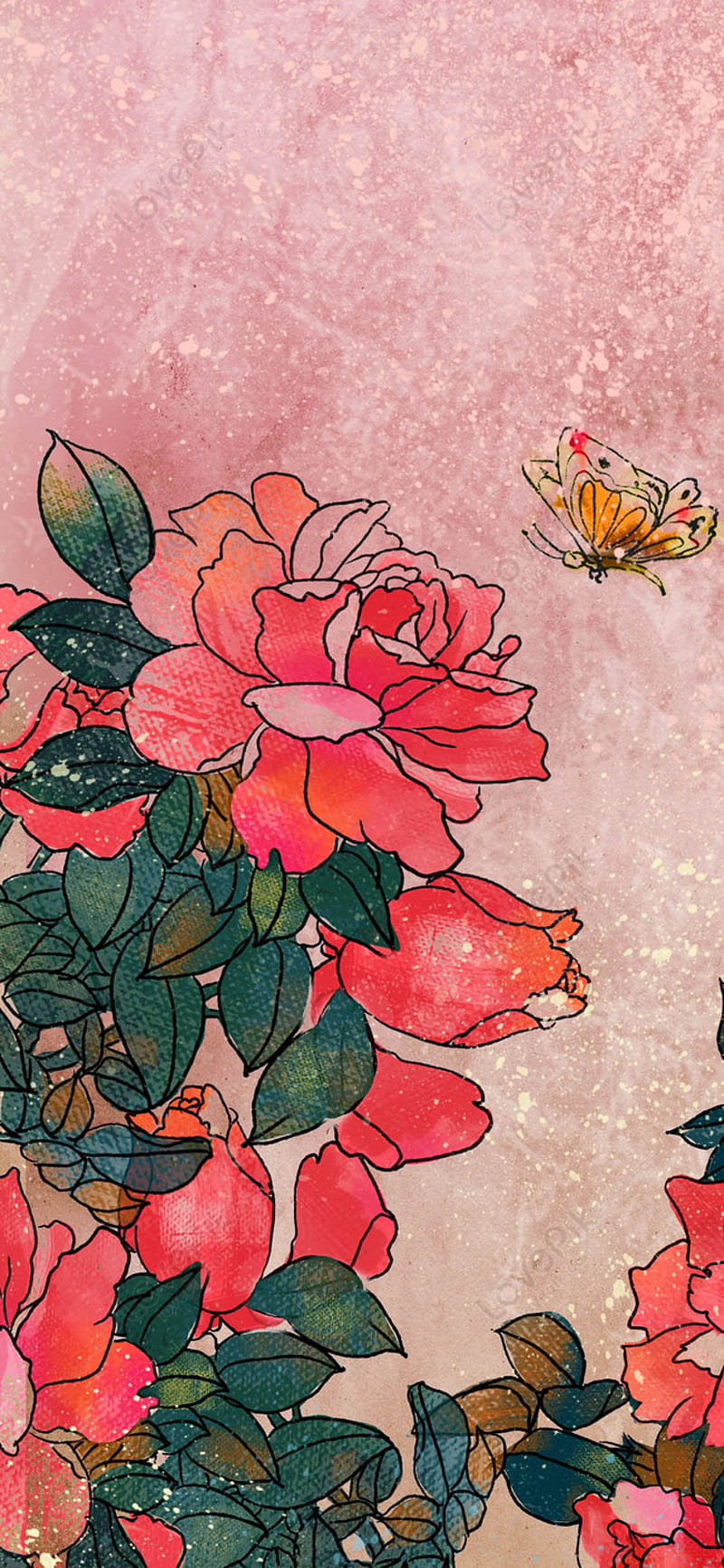 800x1732 China Wind Flower Mobile. Chinese Flowers, HD phone wallpaper