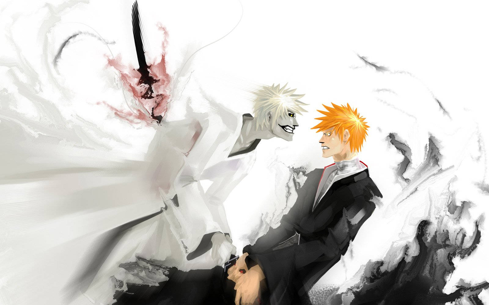 1600x1000 Download Powerful Portrait of Ichigo Kurosaki with Zangetsu Wallpaper