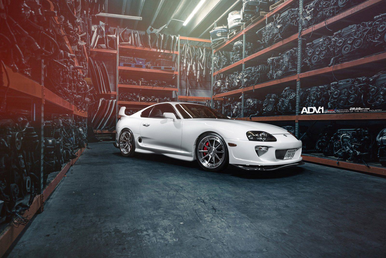 1600x1068 White Toyota Supra MKIV Turbo Track Spec. ADV.1 Wheels