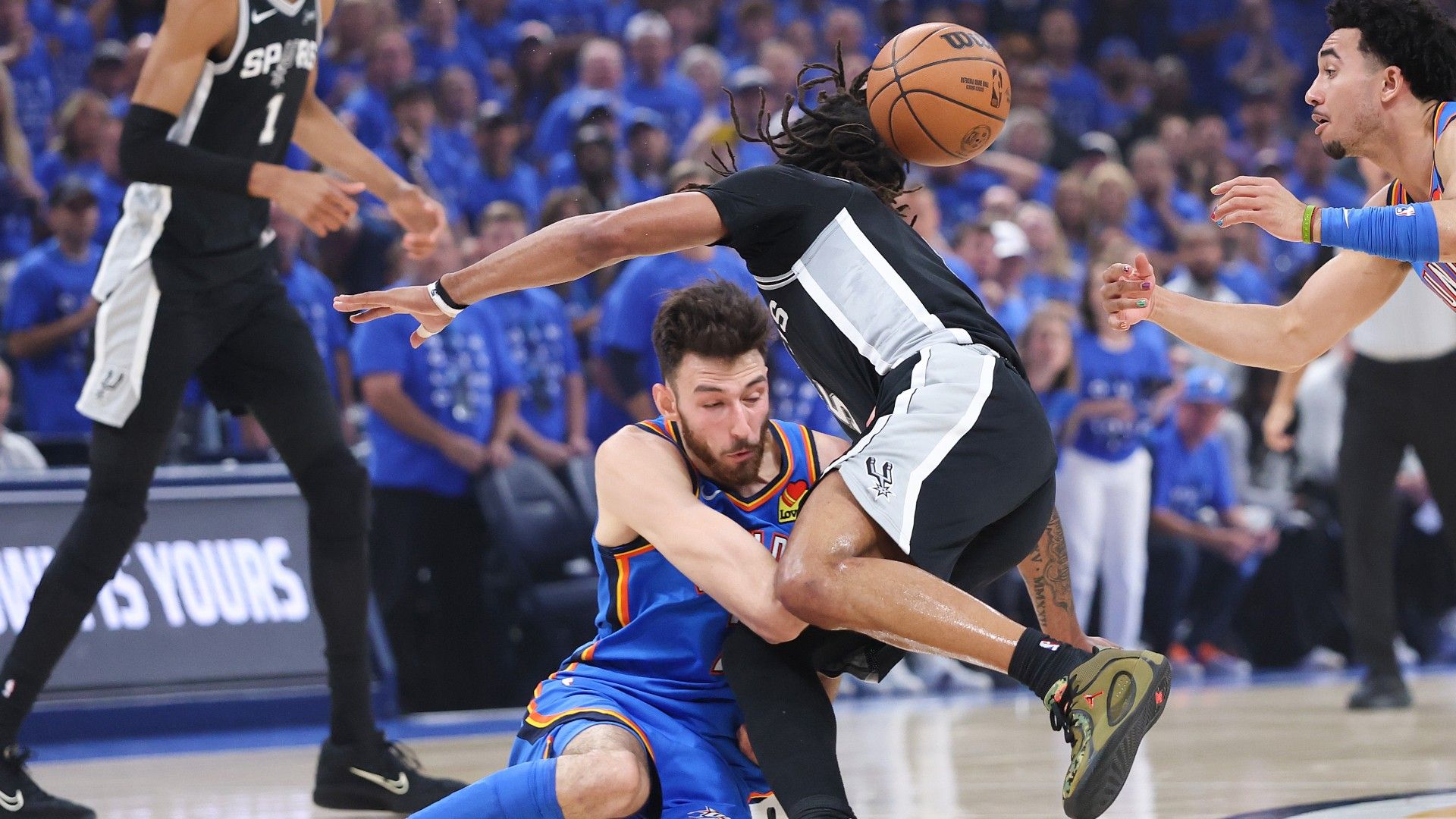 1920x1080 Thunder rally around Chet Holmgren after playoff elimination by Spurs. NBA .com