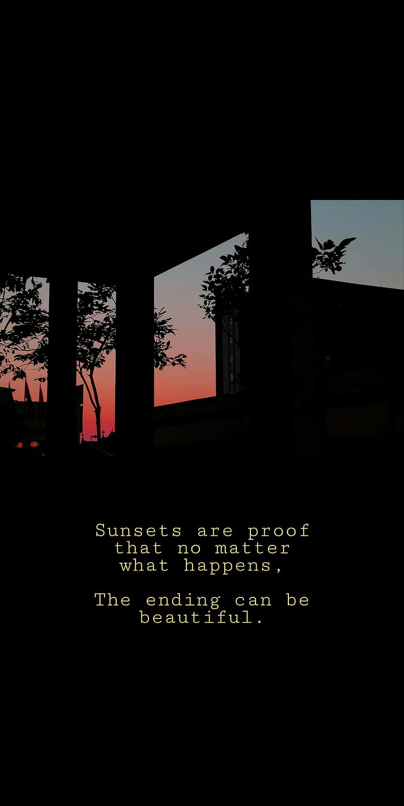 800x1596 Sunset hope, aesthetic, amoled, black, deep, lofi, quote, sky, vaporwave, HD phone wallpaper