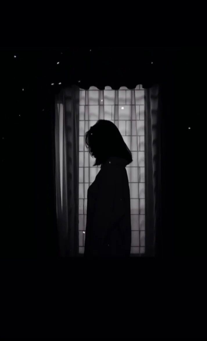 713x1170 Black lofi aesthetic. Black and white lofi wallpaper, Crying silhouette, Pp dark