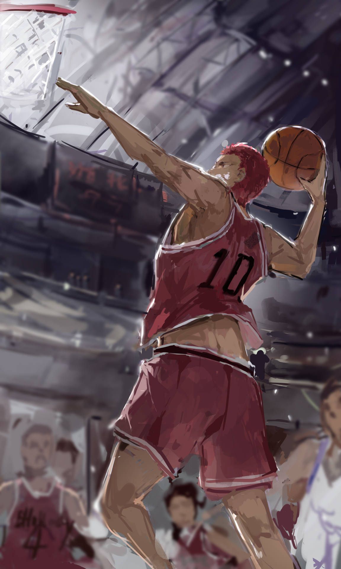 1152x1920 Download Slam Dunk Sakuragi Digital Painting Wallpaper