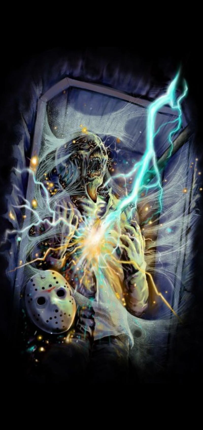 800x1689 F13 P6 Fan Art, 13th, art, fan, friday, horror, jason, lives, movies, the, voorhees, HD phone wallpaper