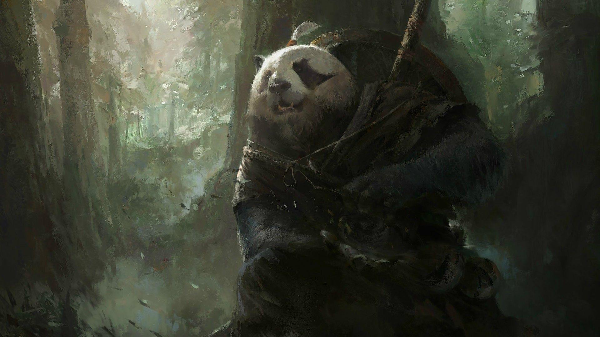 1920x1080 Mazert Young, Fantasy Art, Panda, Magic, World Of Warcraft: Mists
