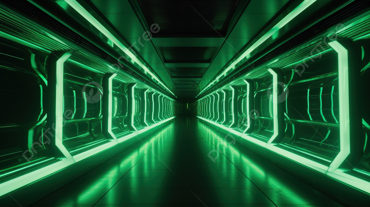 1200x673 In The Style Of 8k Resolution, 3D Illustration Of 4k Uhd Bright Futuristic Green Corridor, HD Photography Photo Background Image And Wallpaper for Free Download