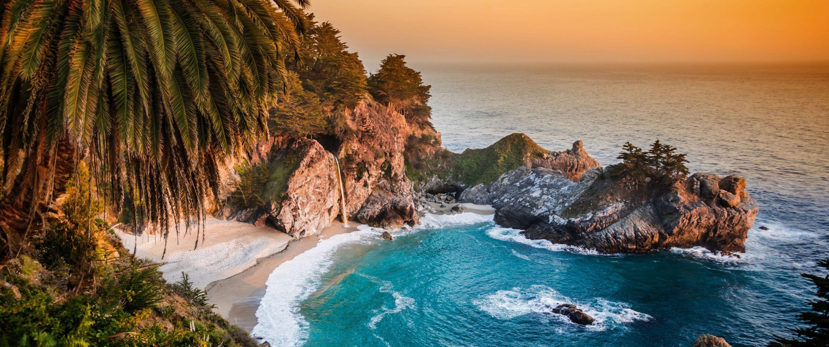 3440x1440 Download Pacific Ocean California Beach, Ocean, California, Beach Wallpaper in 3440x1440 Resolution