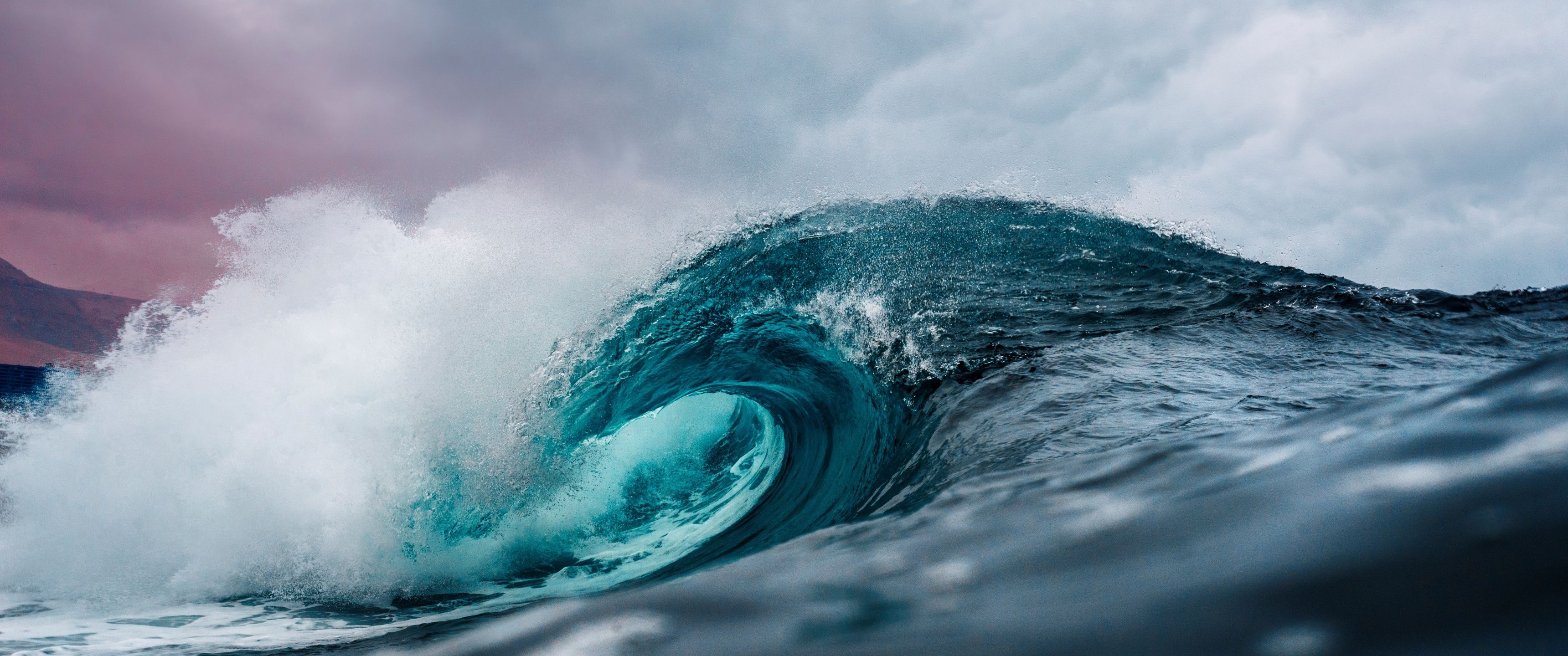 3440x1440 Ocean Wallpaper 4K, Waves, Water, High tides, 5K