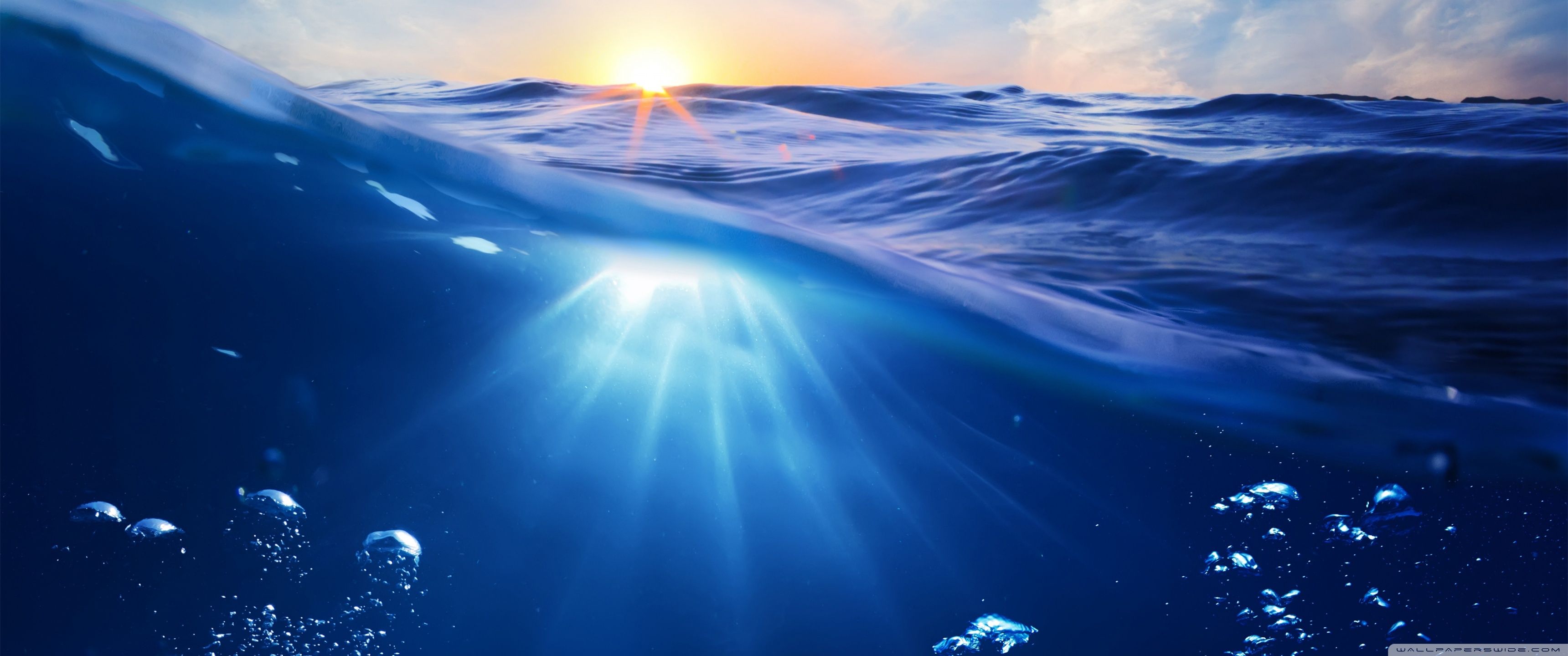 3440x1440 Ocean Water Background 4K UHD Wallpaper for UltraHD Desktop and TV : Widescreen and UltraWide Display : Dual Monitor : Smartphone and Tablet Devices
