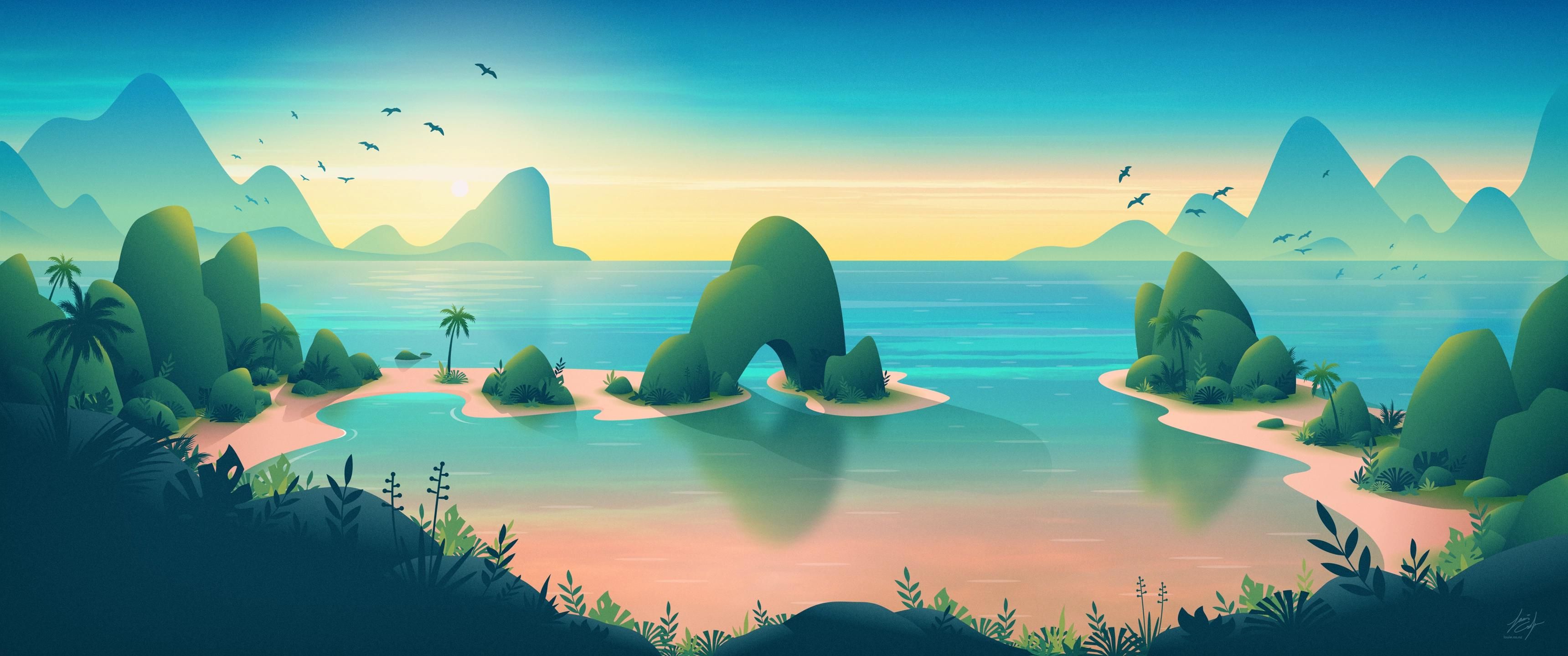 3440x1440 Tropical Escape [3440x1440]