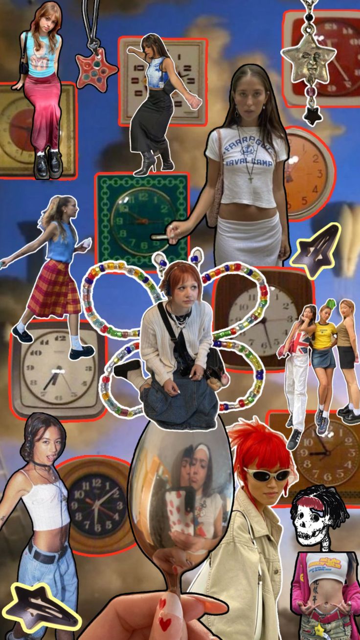 736x1308 art #fashion #y2k #y2kfashion #styleshuffle #fashionweek #wallpaper # wallpaper #outfitinspo #clothes #clocks #jewerly #outfit #cloudysky