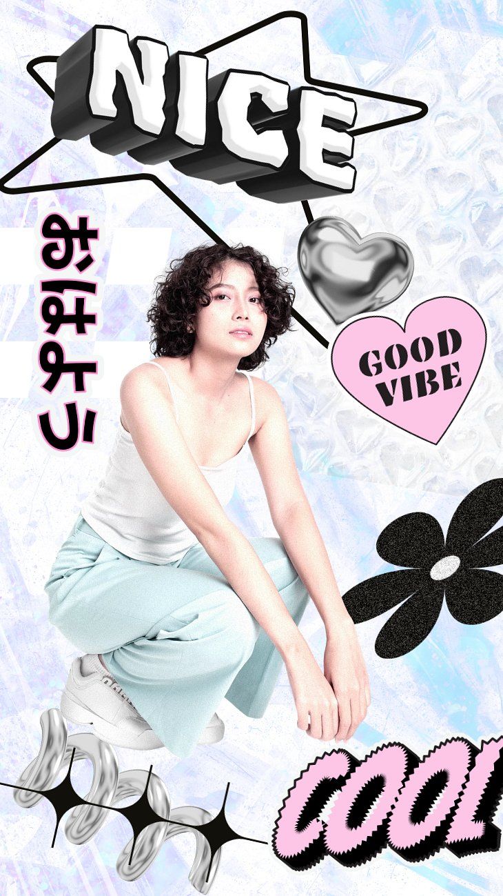 730x1299 Japanese fashion iPhone wallpaper, y2k. Premium Photo Illustration