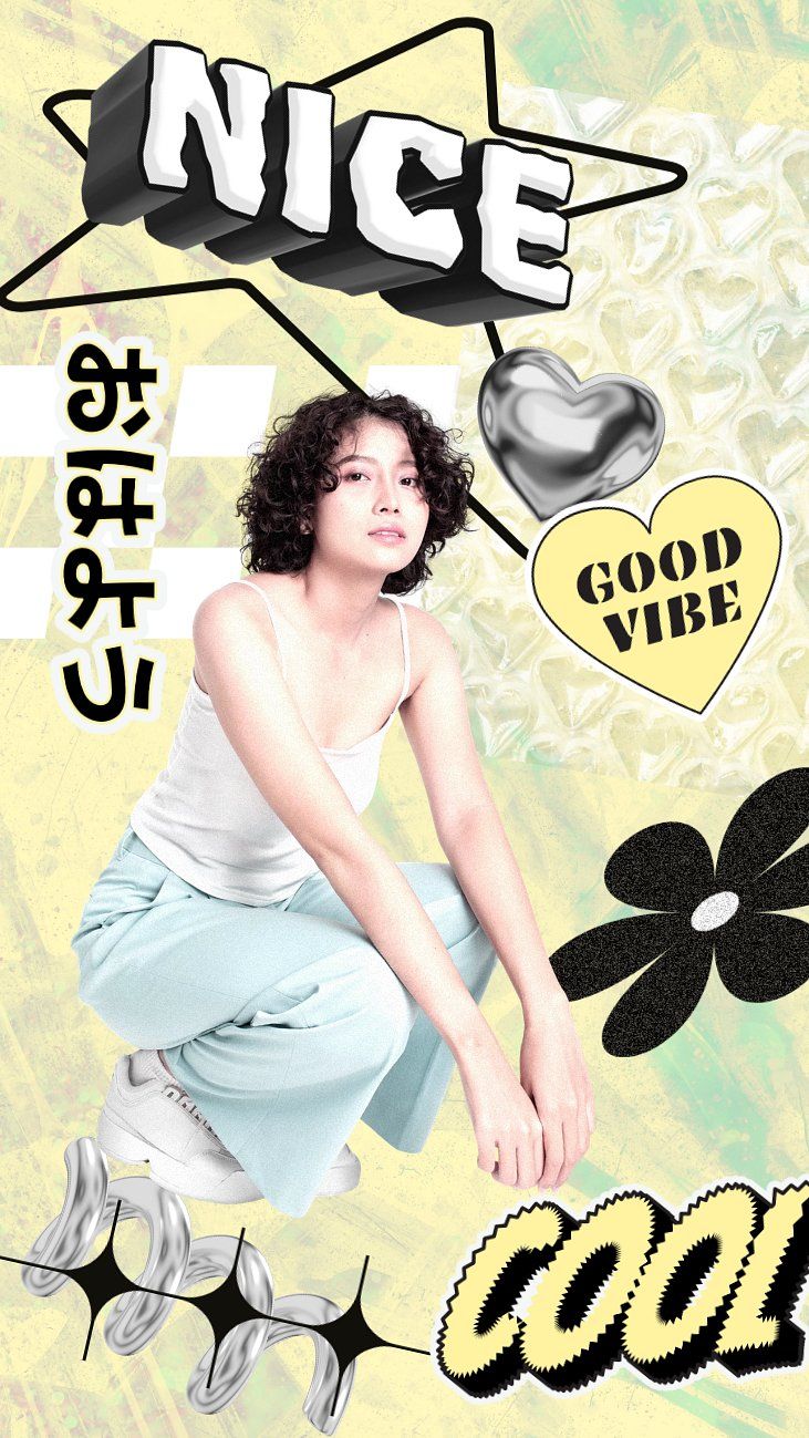 731x1299 Japanese fashion iPhone wallpaper, y2k. Premium Photo Illustration