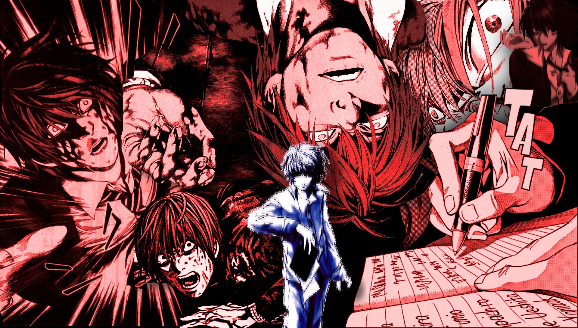1920x1091 Made a death note wallpaper that's focused on the final arc :D
