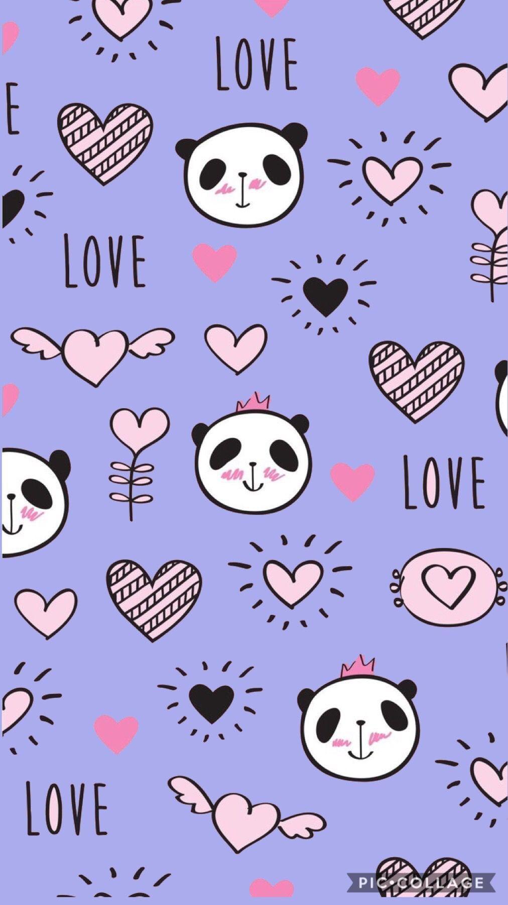 1012x1800 Wallpaper Panda Lilás. Cute panda wallpaper, Wallpaper