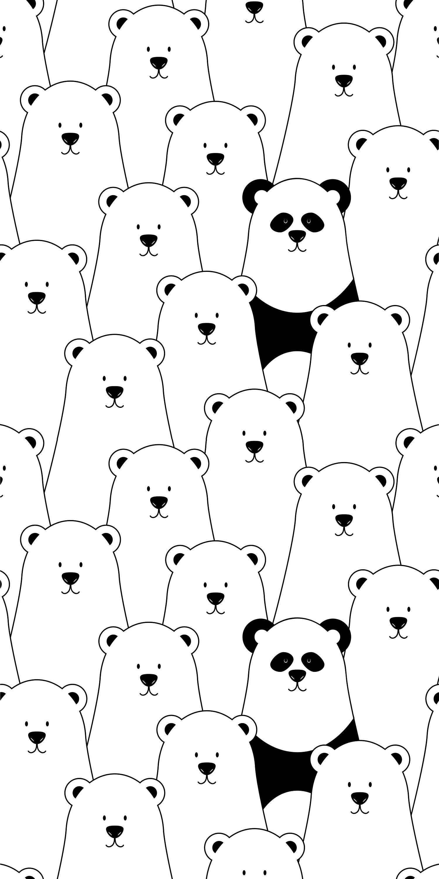 1500x3000 World Menagerie Nueva Removable Nursery Polar Bears Panda 6.25' L