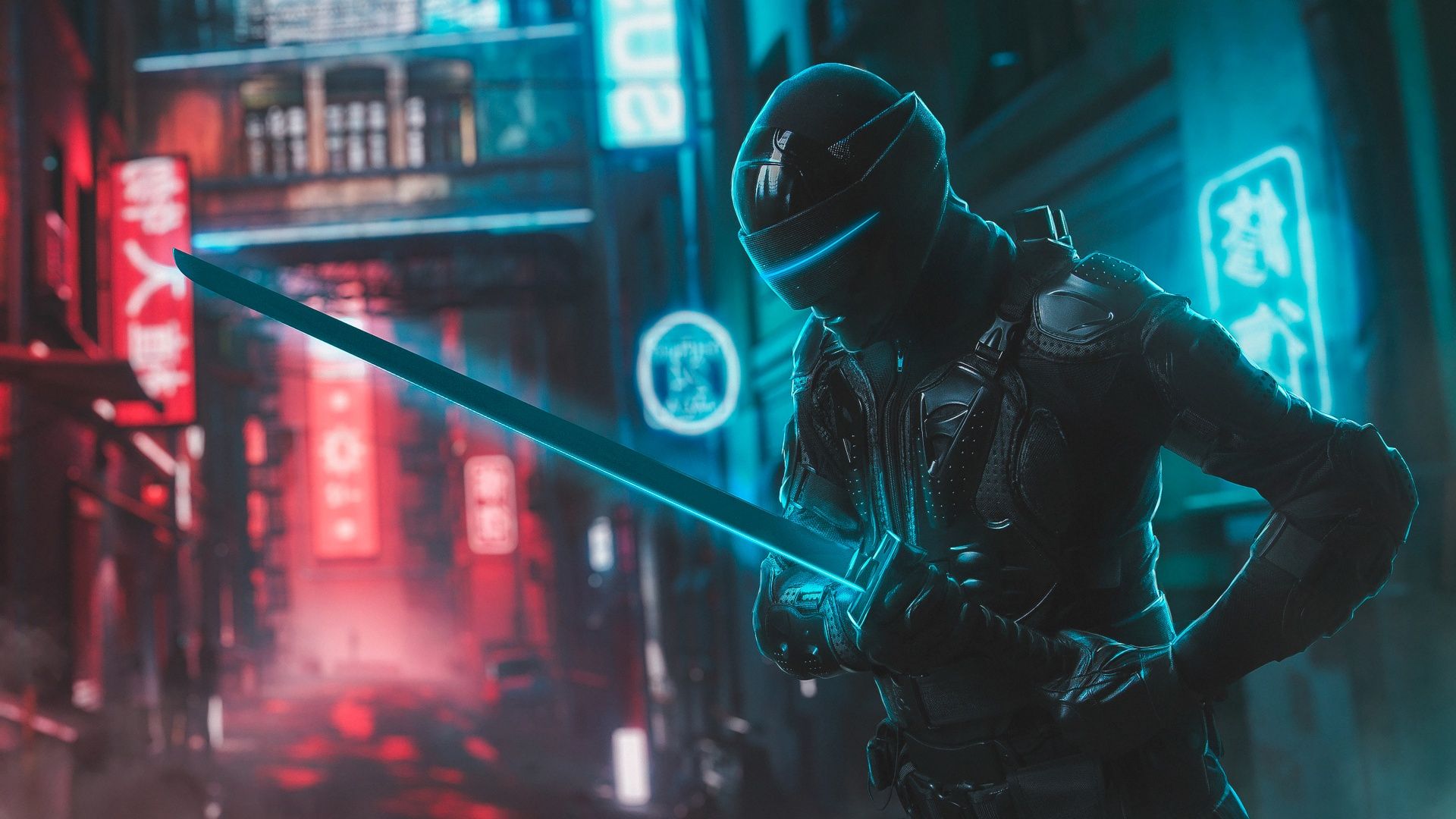 1920x1080 Snake Eyes Wallpaper 4K, Katana, Ninja, Neon