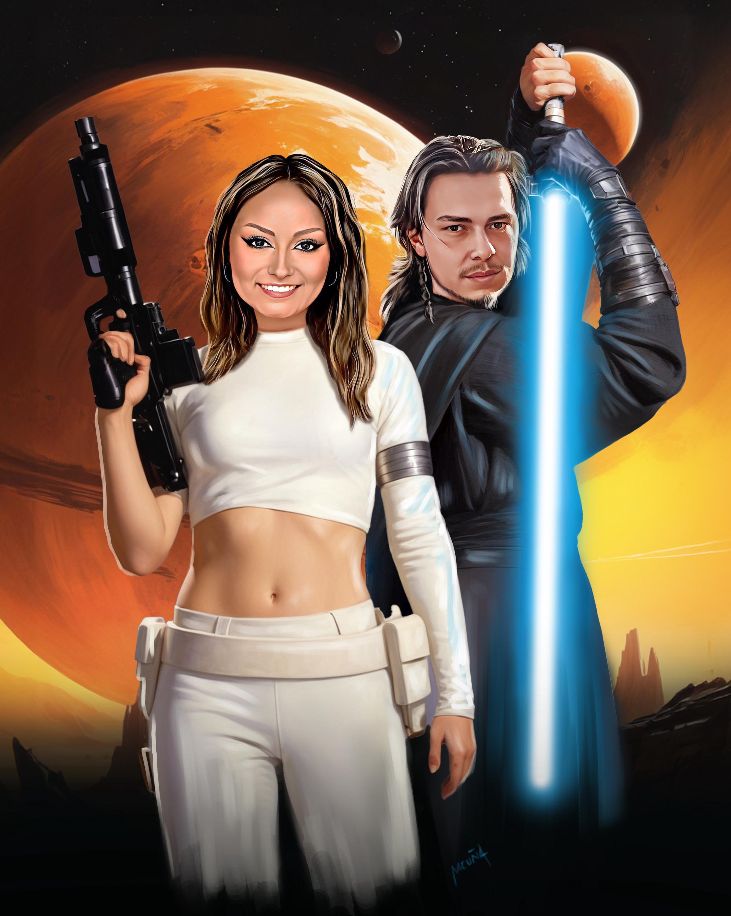 2395x3000 Custom Padmé & Anakin, Best Gift Idea, Posters or Canvases as a Funny Star Wars Lover Gift, Portrait From Photo