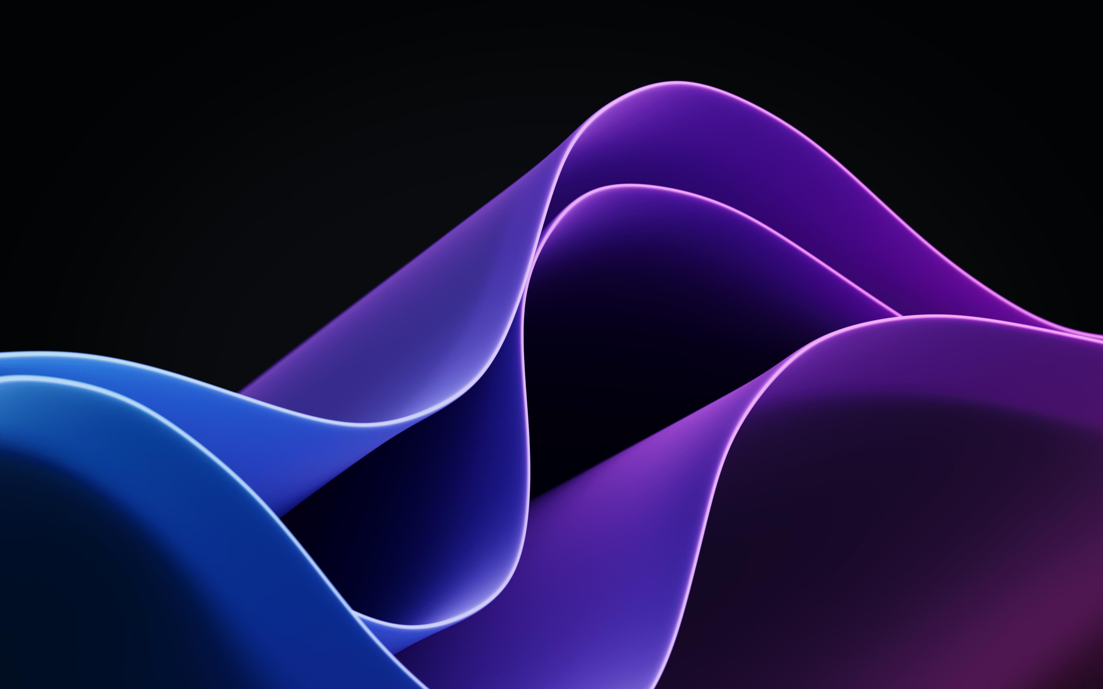 3840x2400 Waves Wallpaper 4K, Purple, Windows Dark Mode