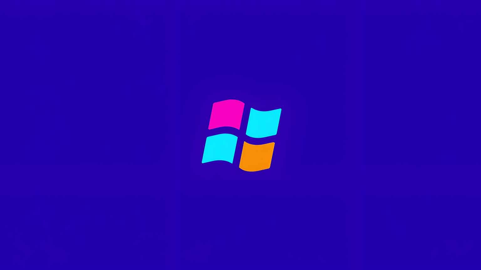 1536x864 Windows XP Neon Logo Vaporwave Purple Desktop Wallpaper