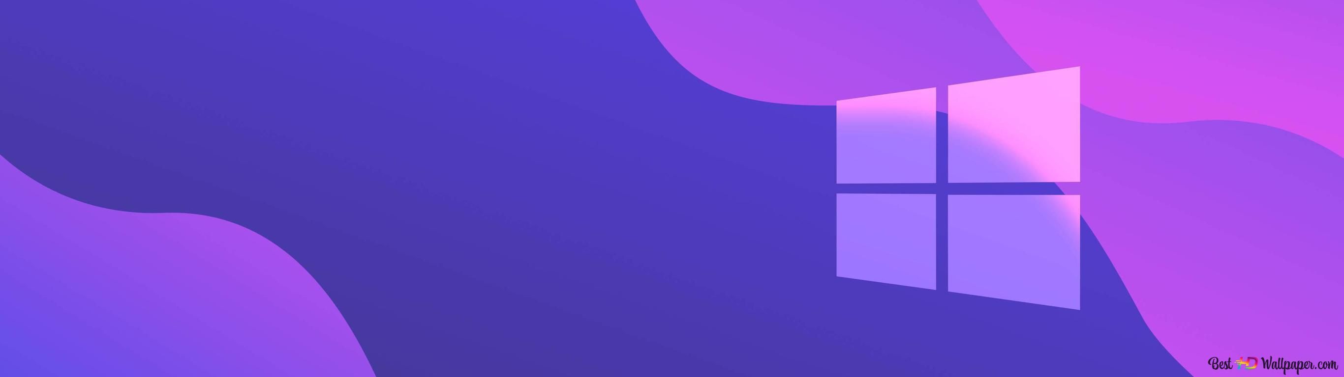 2732x768 Windows 10 logo background 4K wallpaper download