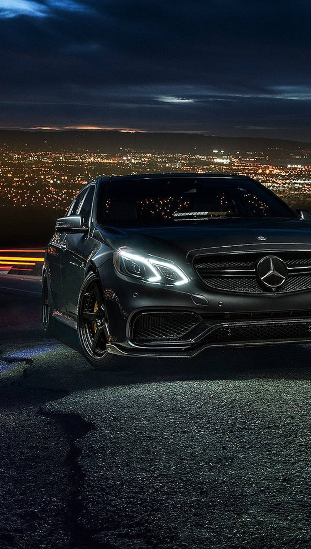 1057x1864 Download Mercedes iPhone X City Lights Wallpaper