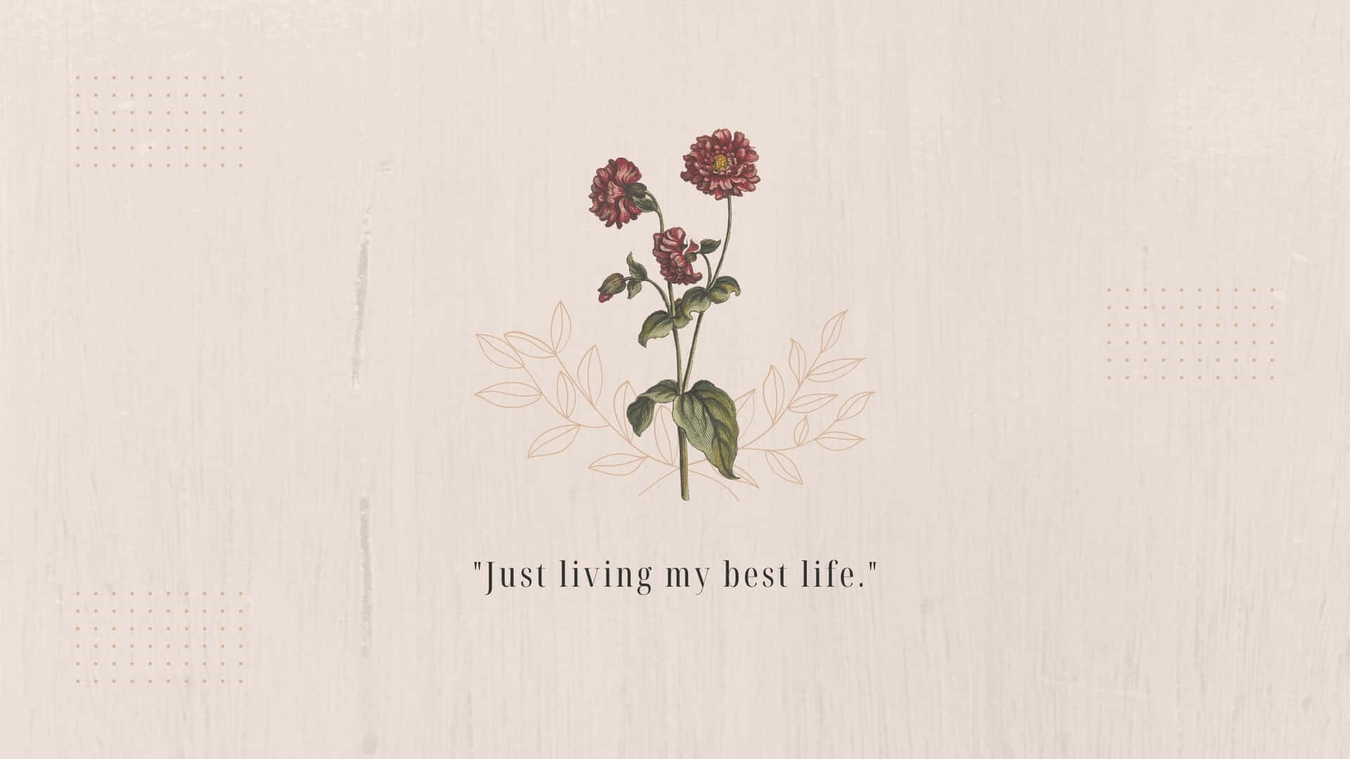1920x1080 Download Beige Aesthetic Floral Quote Wallpaper
