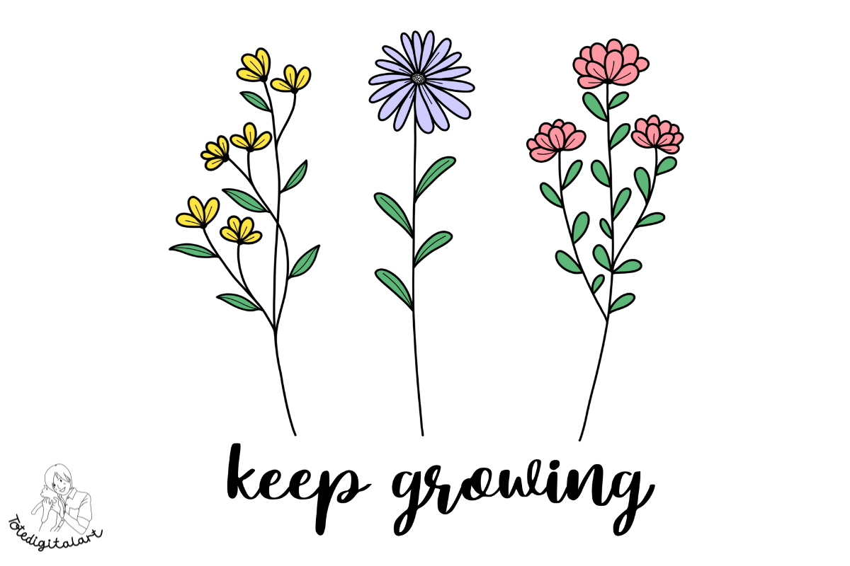 1200x800 Flowers with Inspirational Quote Clipart Graphic by Totedigitalart · Creative Fabrica
