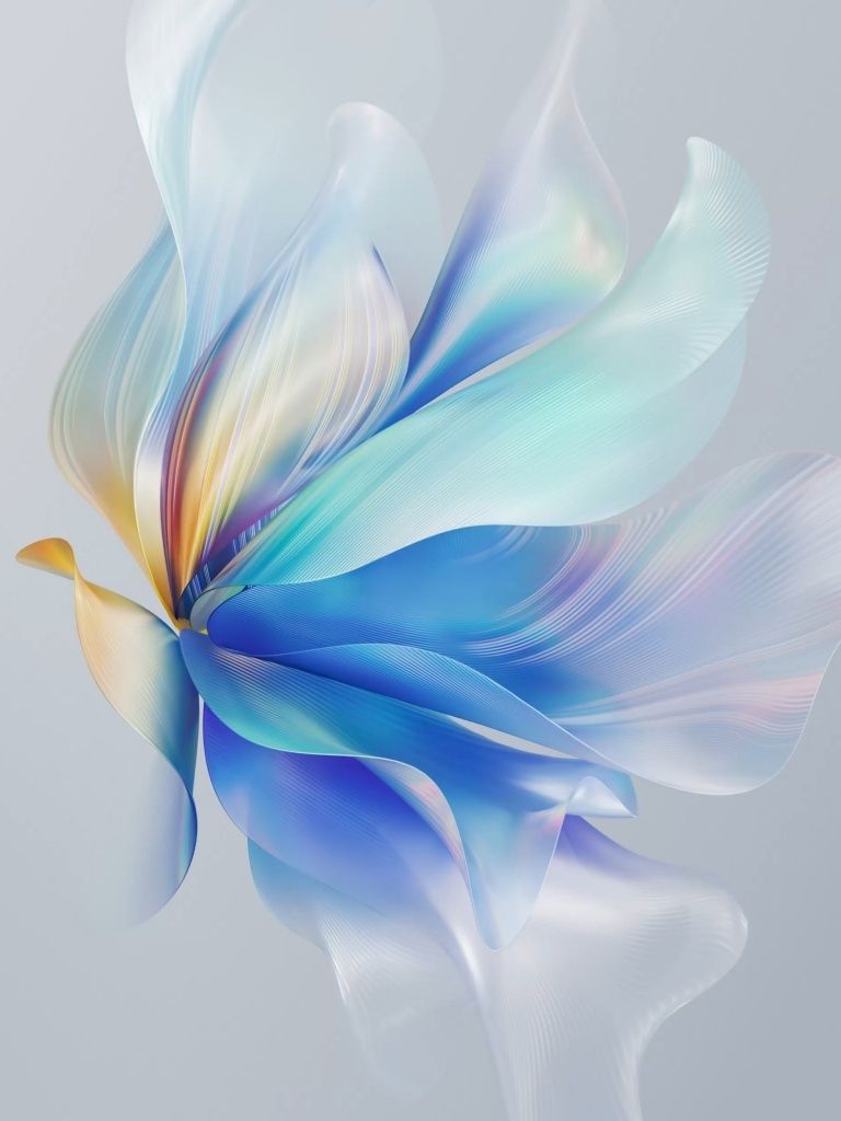 768x1024 White Fishtail Abstract Background Huawei HarmonyOS Google Android Stock Default