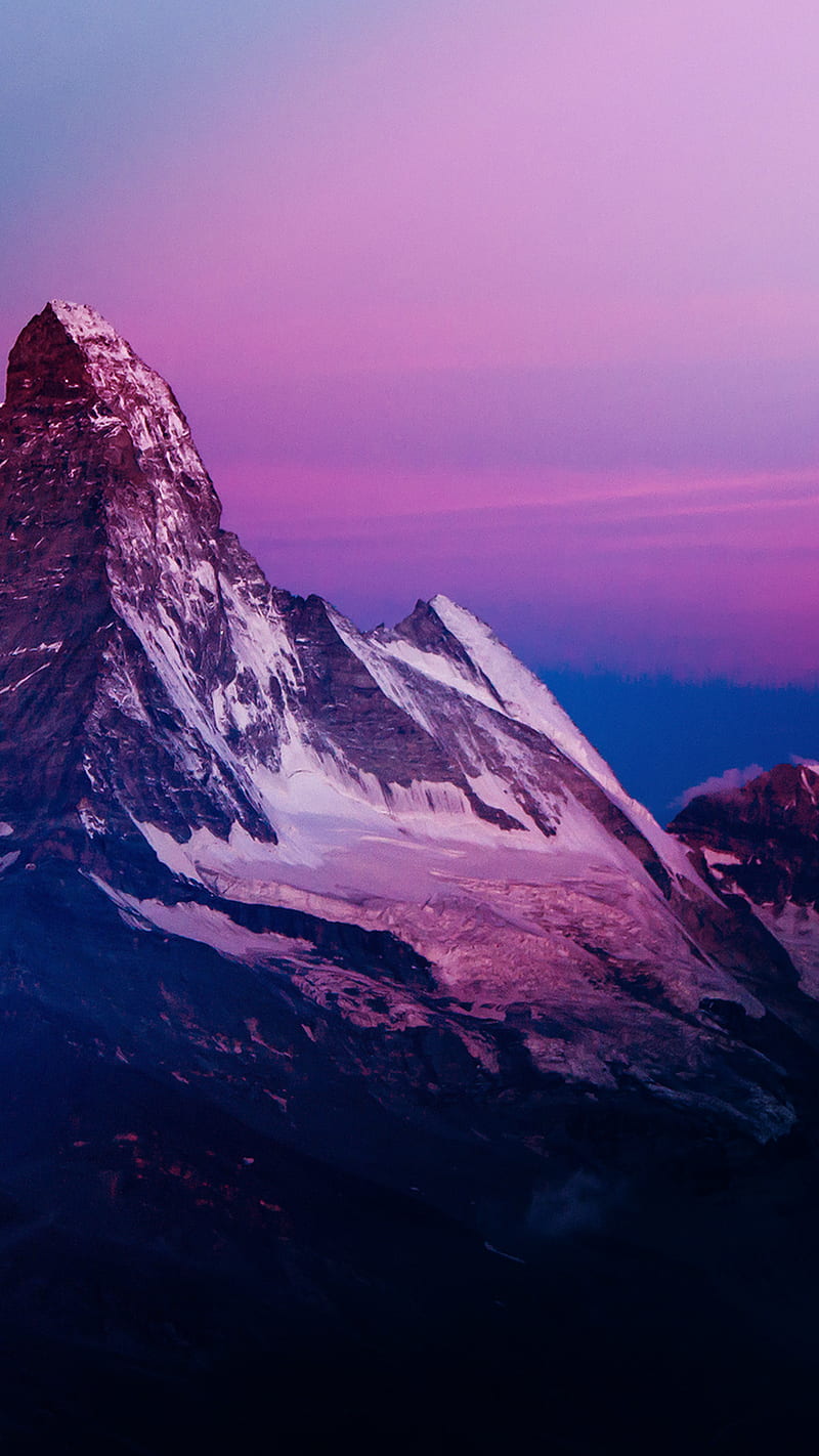800x1422 Purple Mountain, mountain, nature, galaxy, snowy, mountains, purple, HD phone wallpaper