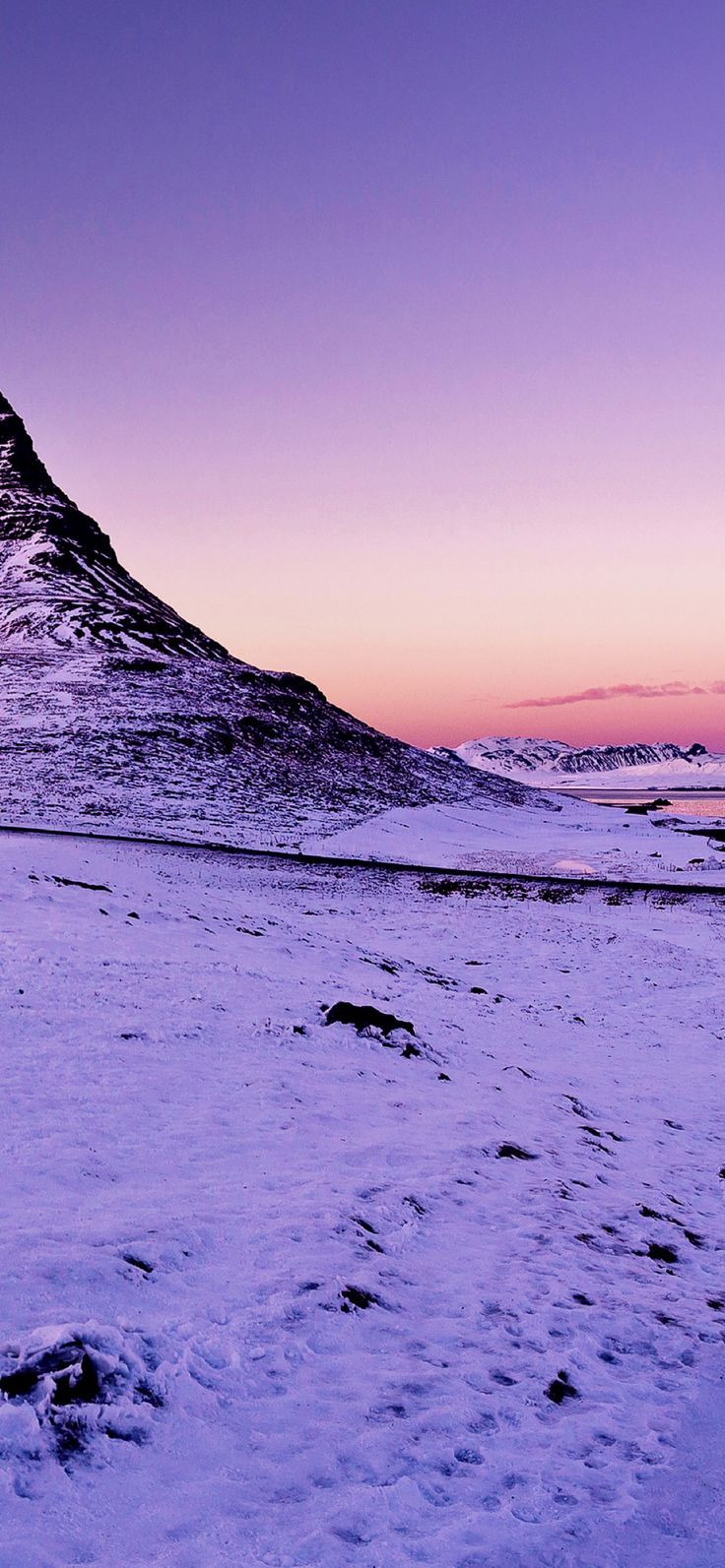736x1593 Snowy purple mountain