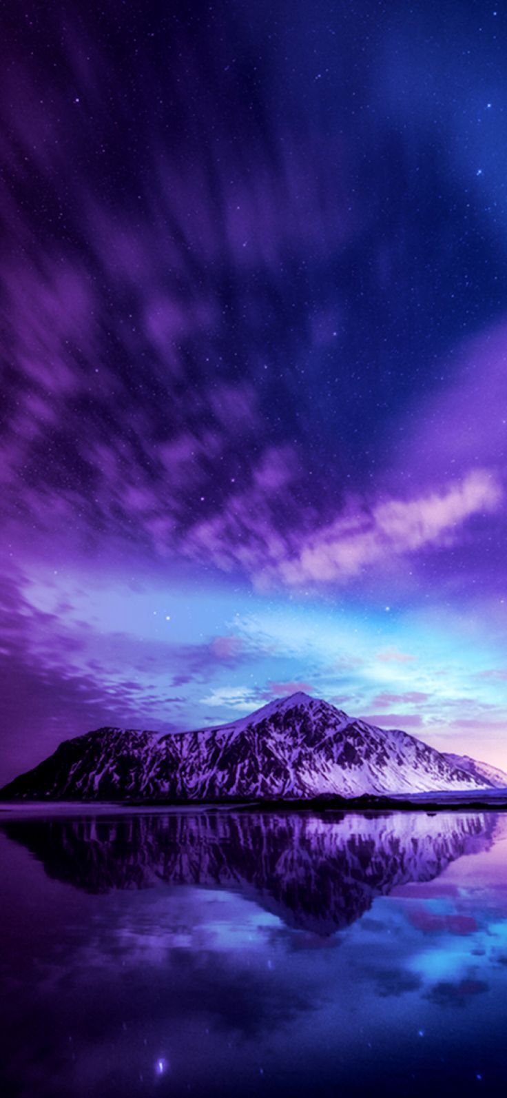 736x1593 Purple and Blue Sky Reflecting in Still Water at Night. Purple wallpaper, Purple aesthetic, Purple