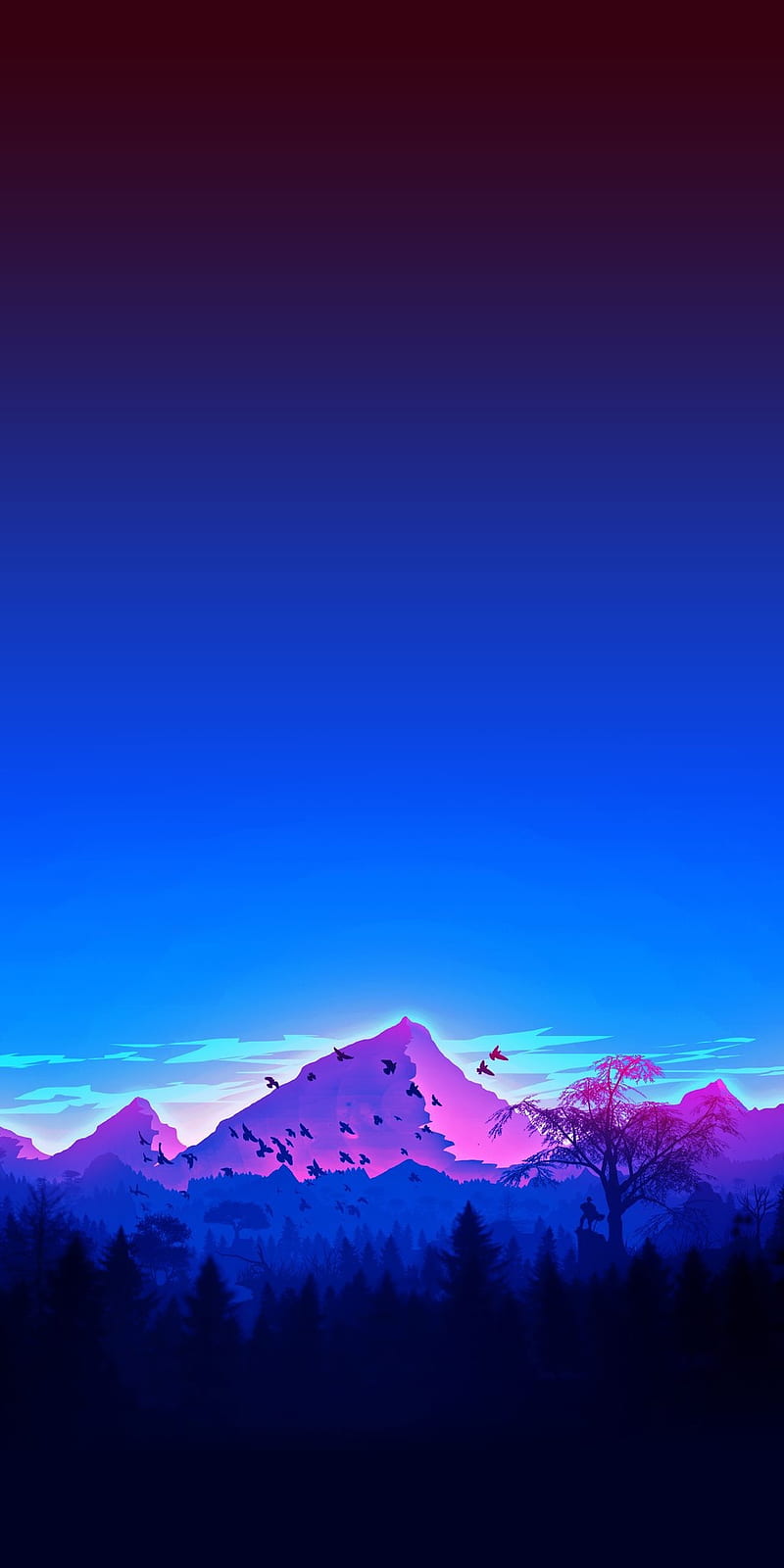 800x1600 HD purple mountain wallpaper