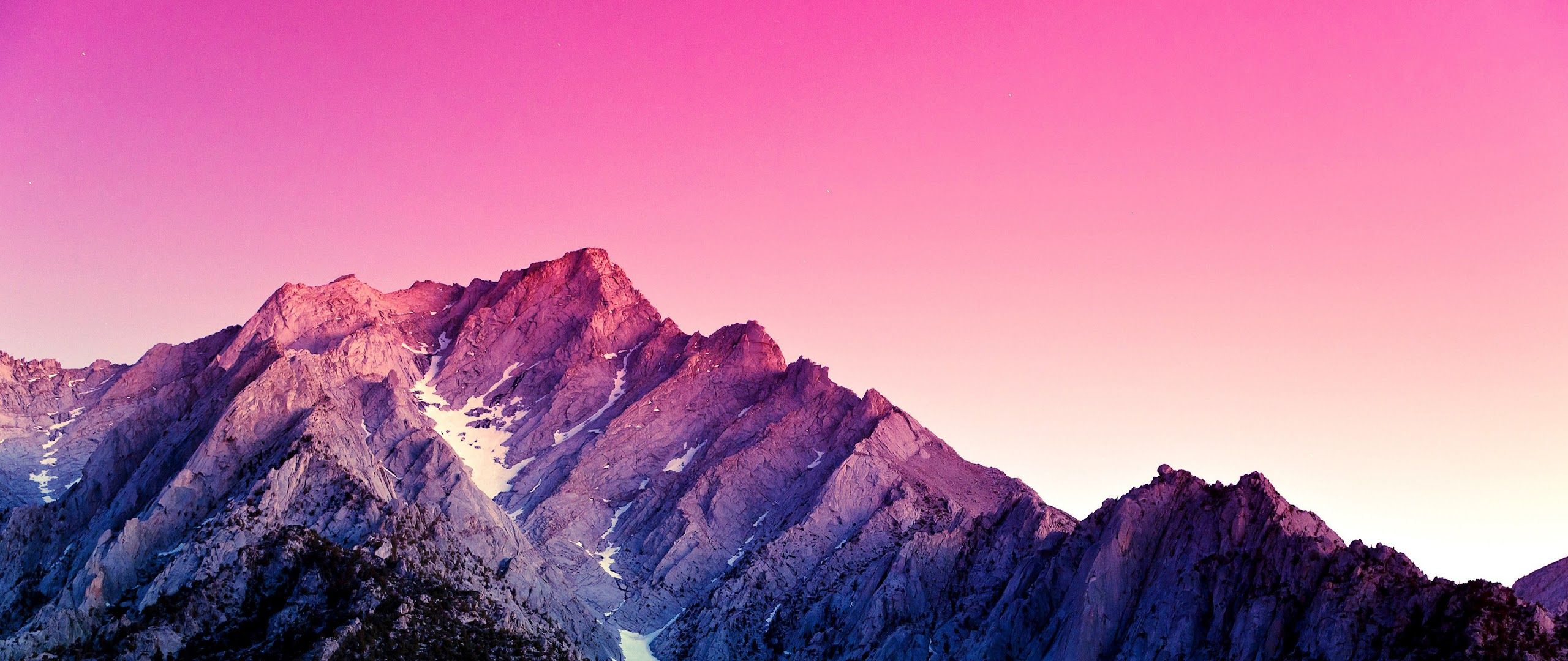 2560x1080 Mountain Purple Sky 4K Wallpaper HD
