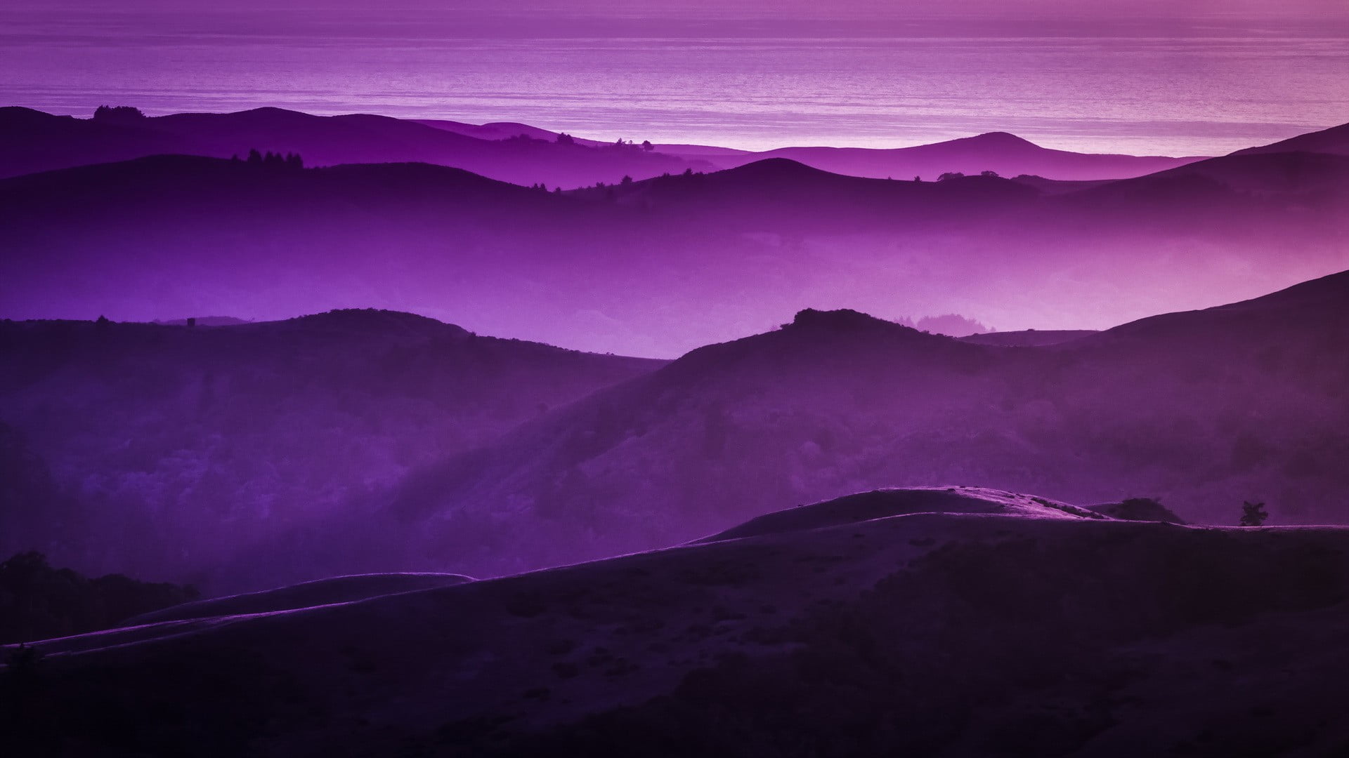 1920x1080 Mountain range, landscape, purple, mountains HD wallpaper