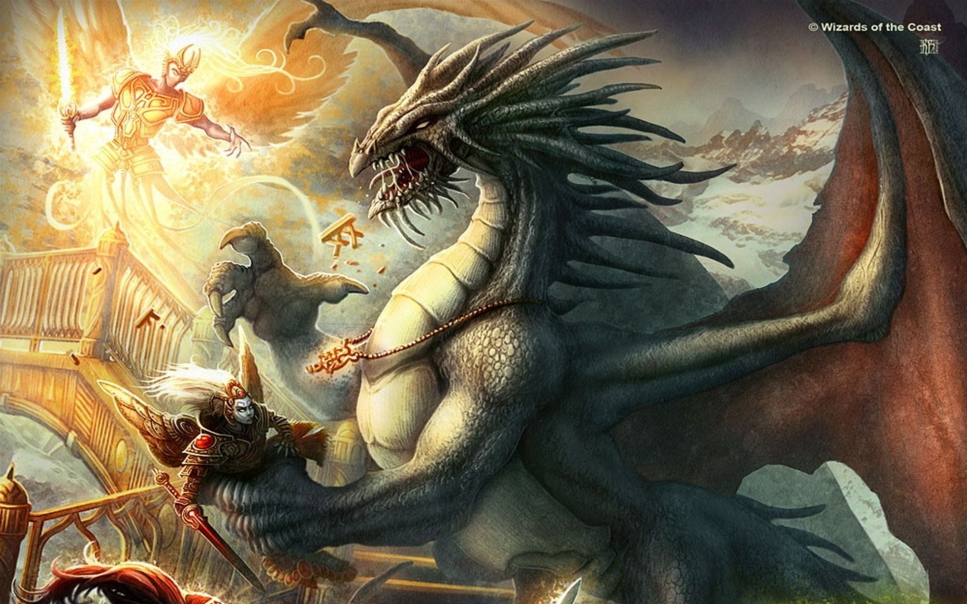 1920x1200 Epic Dungeons & Dragons Dragon Battle HD Wallpaperx1200