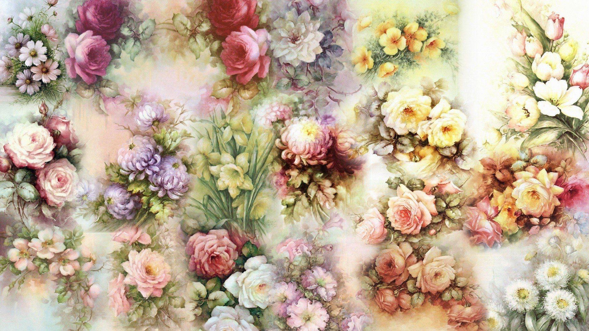 1920x1080 Flower Collage HD Wallpaper