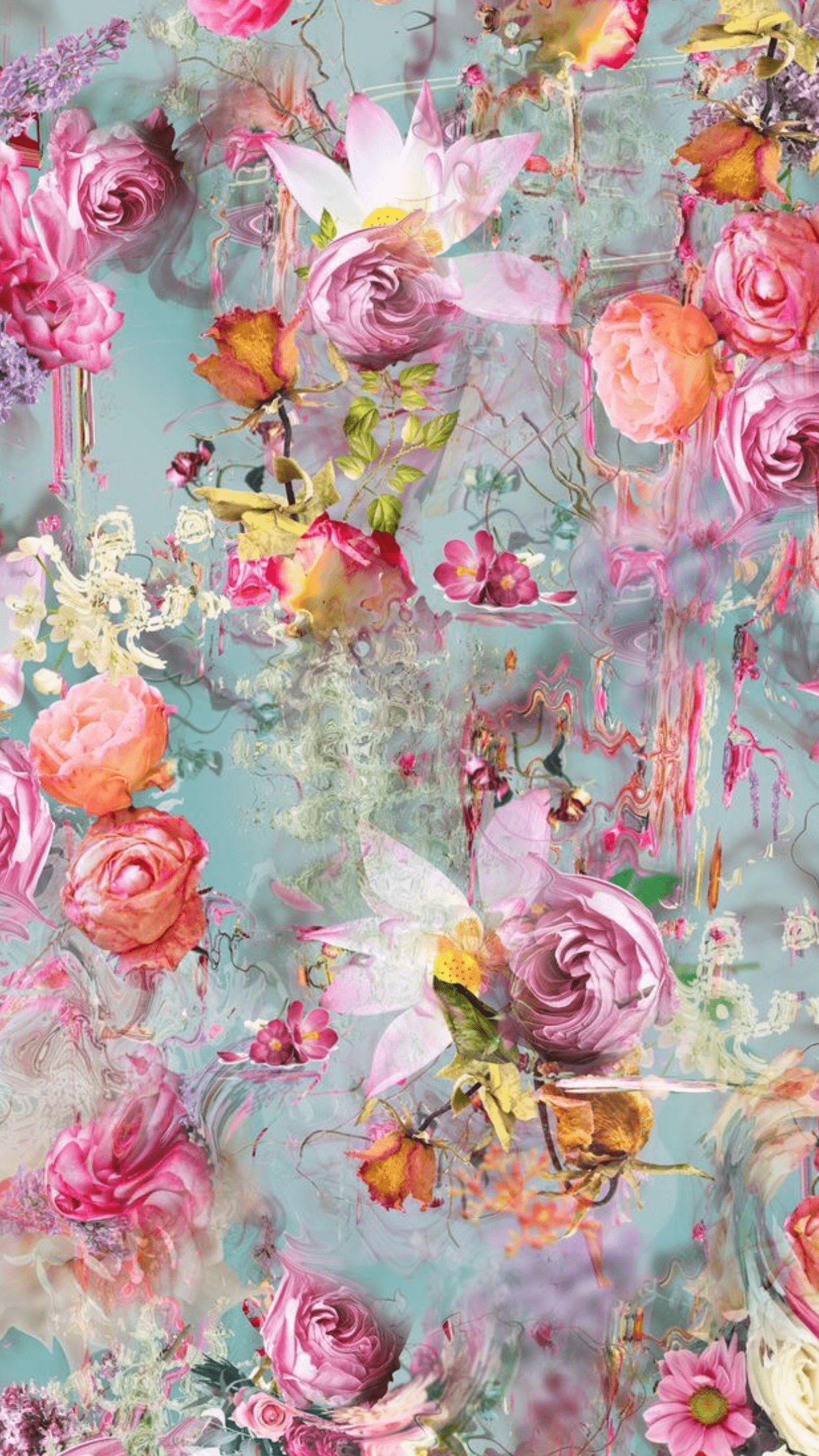 1242x2208 Wallpaper. By Artist Unknown. Flower art